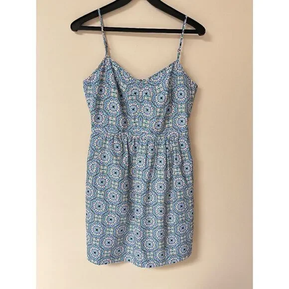 J Crew Factory Womens Fully Lined Summer Casual Slip Dress with pockets Green Pu - Picture 1 of 8